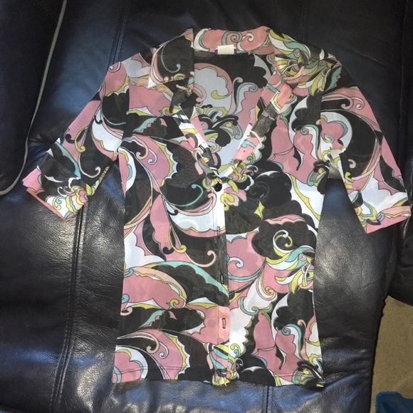 RETRO circa 1994 NWOT 579 flower print petite shirt/blouse-XS - Picture 6 of 14